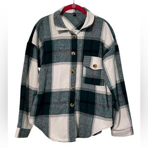 ZAFUL Plaid Long Sleeve Shirt Button Down shaket Thin Jacket shirt size 8 Medium